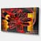 Designart - Abstract Red Flower Painting - Large Floral Canvas Art Print